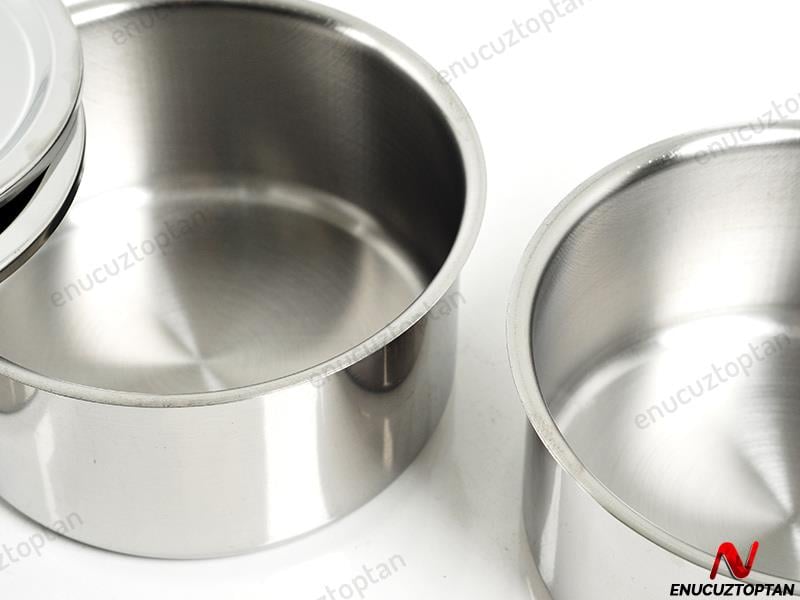 Alezy Çelik 3'lü Sefertası Yemek Taşıma Kabı - 16x8cm | ID2378