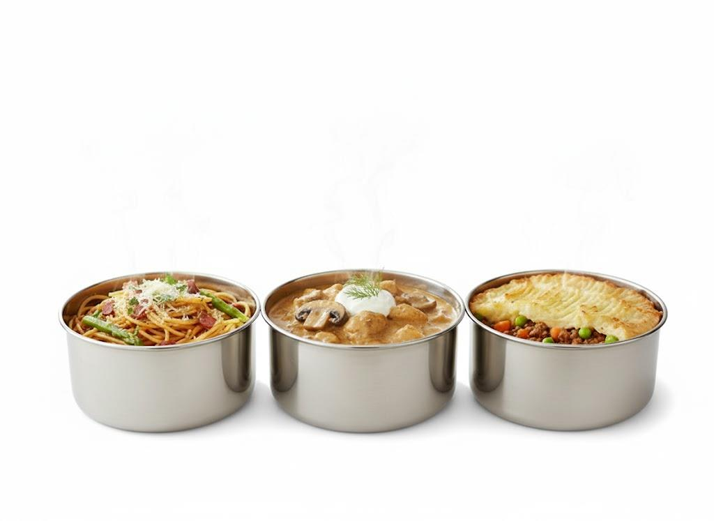 Alezy Çelik 3'lü Sefertası Yemek Taşıma Kabı - 26x13cm | ID2383