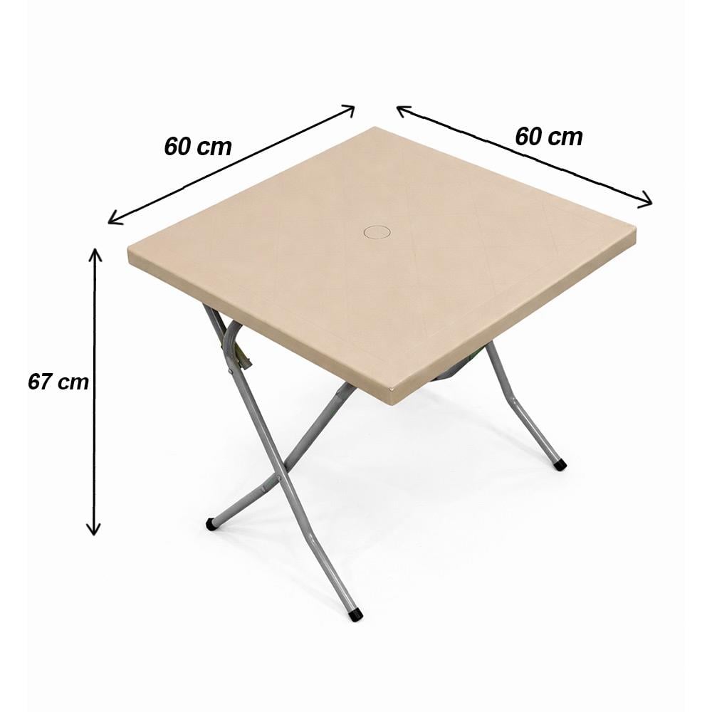 Alezy CRN Katlanabilir Plastik Masa Sandalye Takımı - Balkon, Bahçe ve Teras İçin Az Yer Kaplayan Set