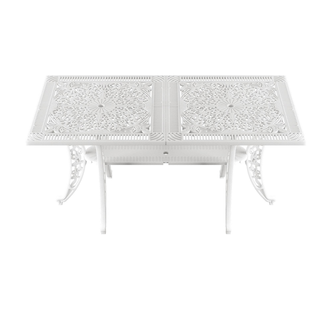 Alezy Cunda Masa Takımı 75x150cm Dikdörtgen Masa 6 Adet Cunda Koltuk Ferforje Görünümlü Set