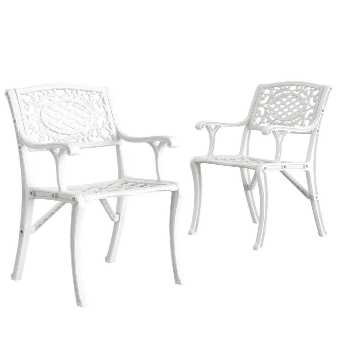 Alezy Cunda Masa Takımı 75x150cm Dikdörtgen Masa 6 Adet Cunda Koltuk Ferforje Görünümlü Set