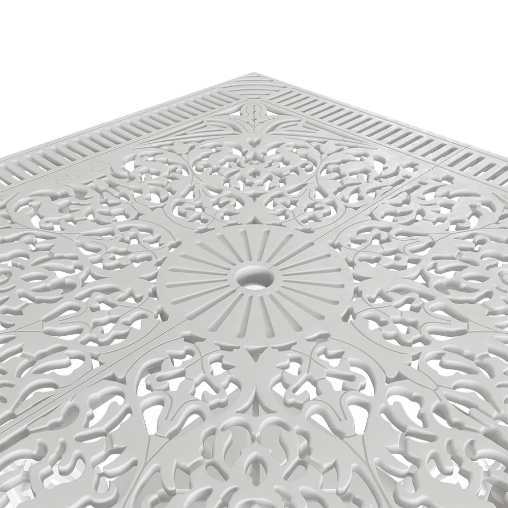 Alezy Cunda Masa Takımı 75x75cm Kare Masa 3 Adet Cunda Koltuk Ferforje Görünümlü Set