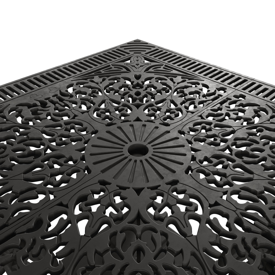 Alezy Cunda Masa Takımı 75x75cm Kare Masa 3 Adet Cunda Koltuk Ferforje Görünümlü Set