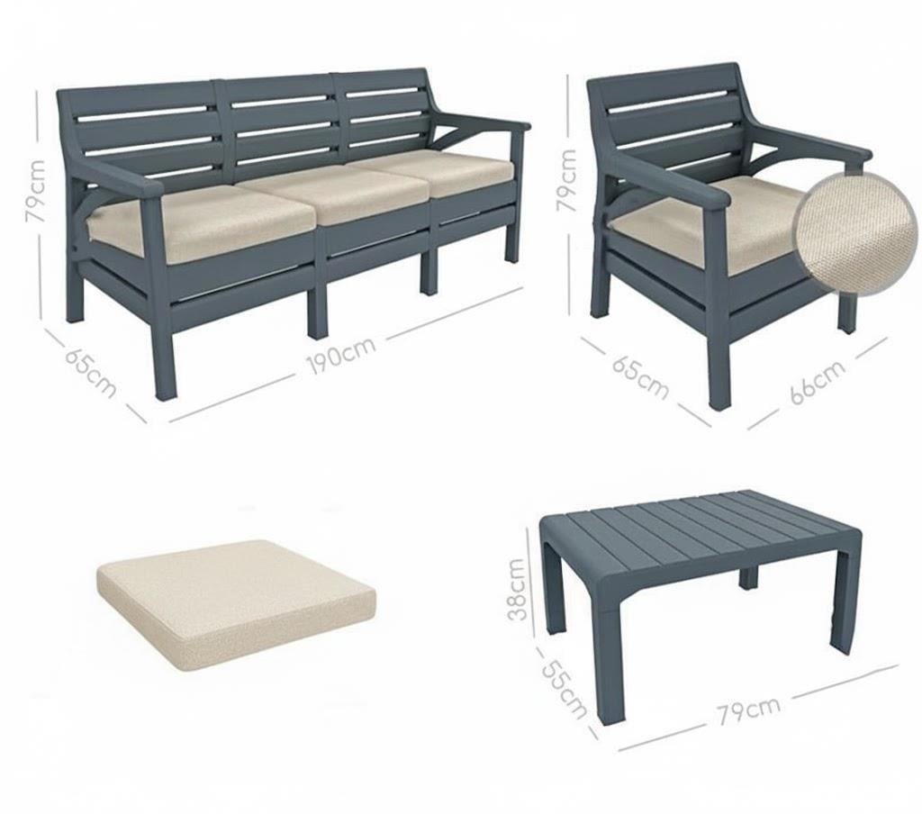 Alezy Hawaii Set - Takım Bahçe Oturma Grubu Minderli - HK810 5 Kişilik | ID4672