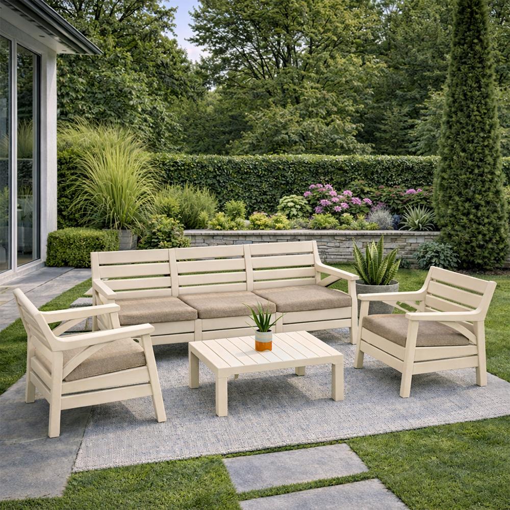 Alezy Hawaii Set - Takım Bahçe Oturma Grubu Minderli - HK810 5 Kişilik | ID4672