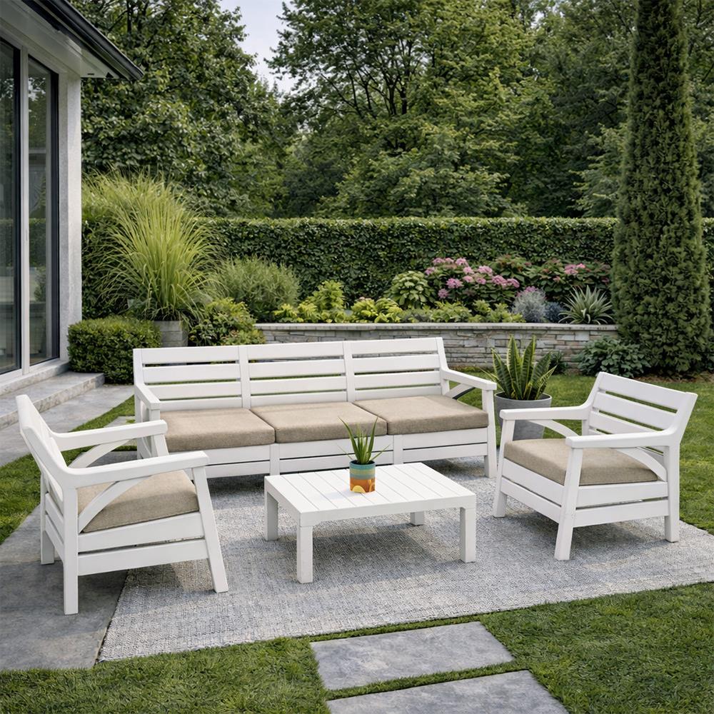 Alezy Hawaii Set - Takım Bahçe Oturma Grubu Minderli - HK810 5 Kişilik | ID4672