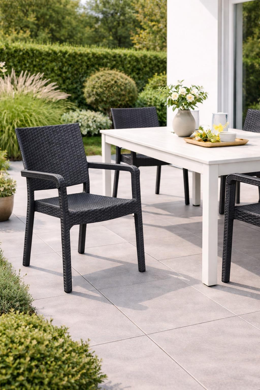 Alezy HK730 Troya Antrasit Rattan Desenli Koltuk | ID6194