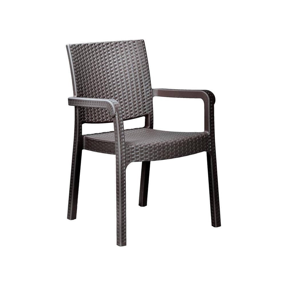 Alezy HK730 Troya Eko Rattan Desenli Koltuk Kahverengi | ID6018