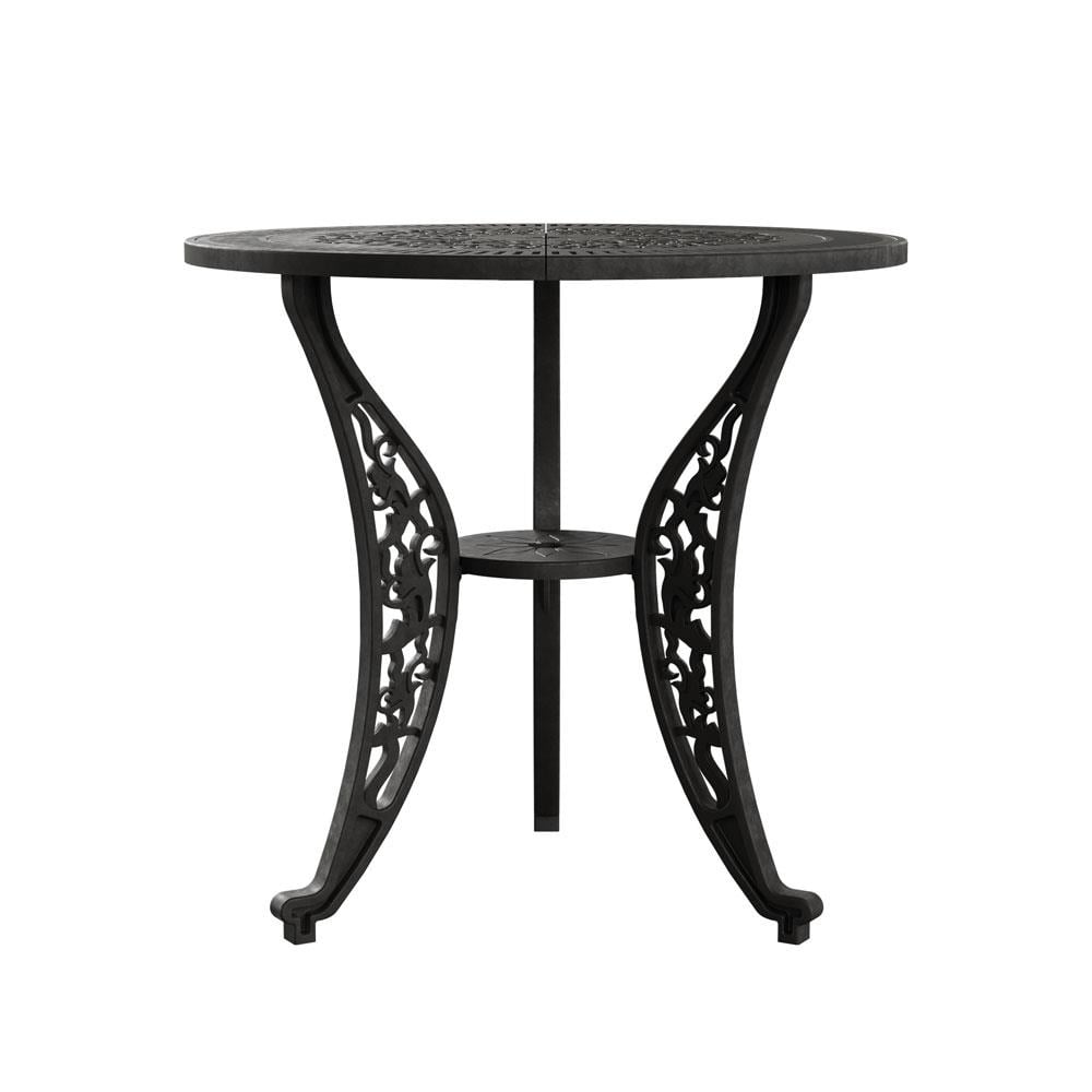 Alezy Isparta Masa Takımı Ø75 cm Yuvarlak Masa 3 Adet Isparta Koltuk Ferforje Görünümlü Set