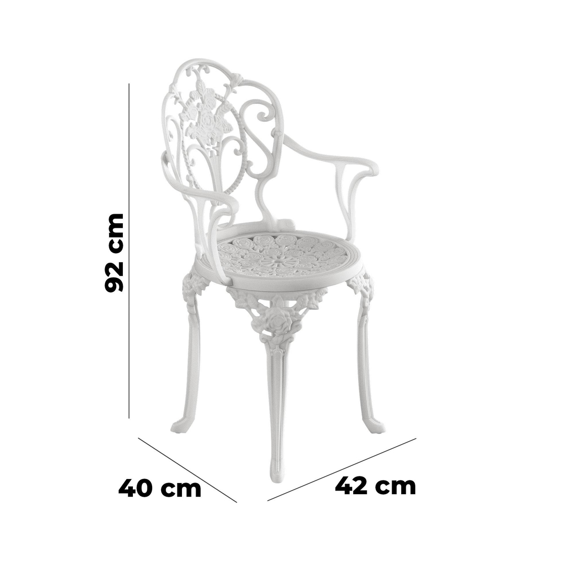 Alezy Isparta Masa Takımı 75x150 cm Oval Masa 6 Adet Isparta Koltuk Ferforje Görünümlü Set