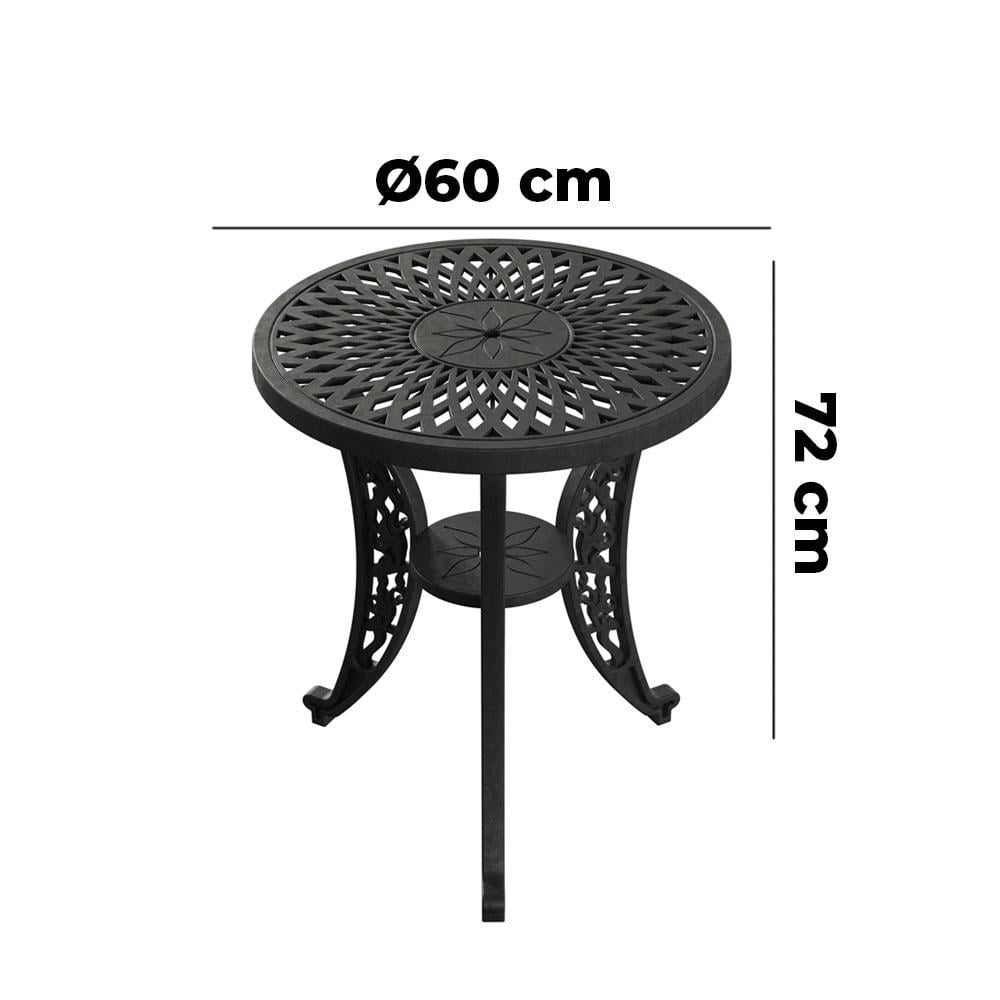 Alezy İstanbul Ferforje Görünümlü Demonte Yuvarlak Masa Ø 60 cm