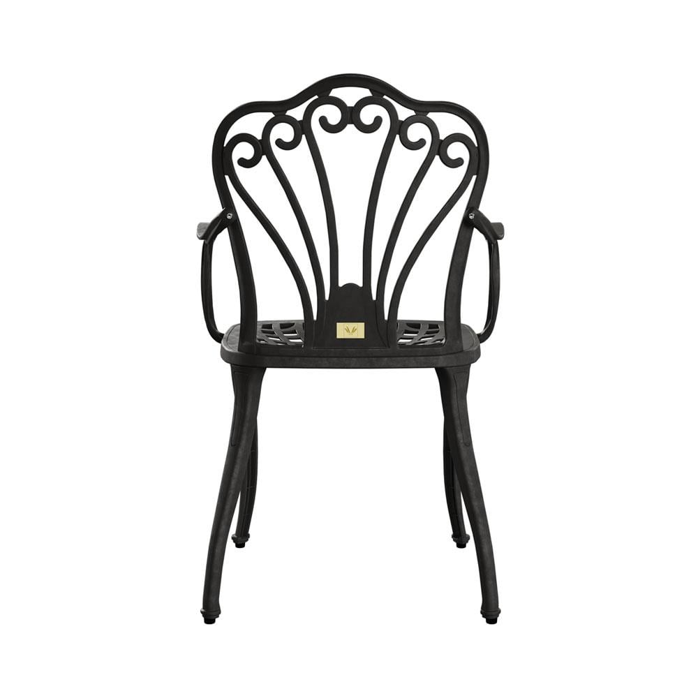 Alezy İstanbul Masa Takımı 75 cm Kare Masa 4 Adet İstanbul Koltuk Ferforje Görünümlü Set