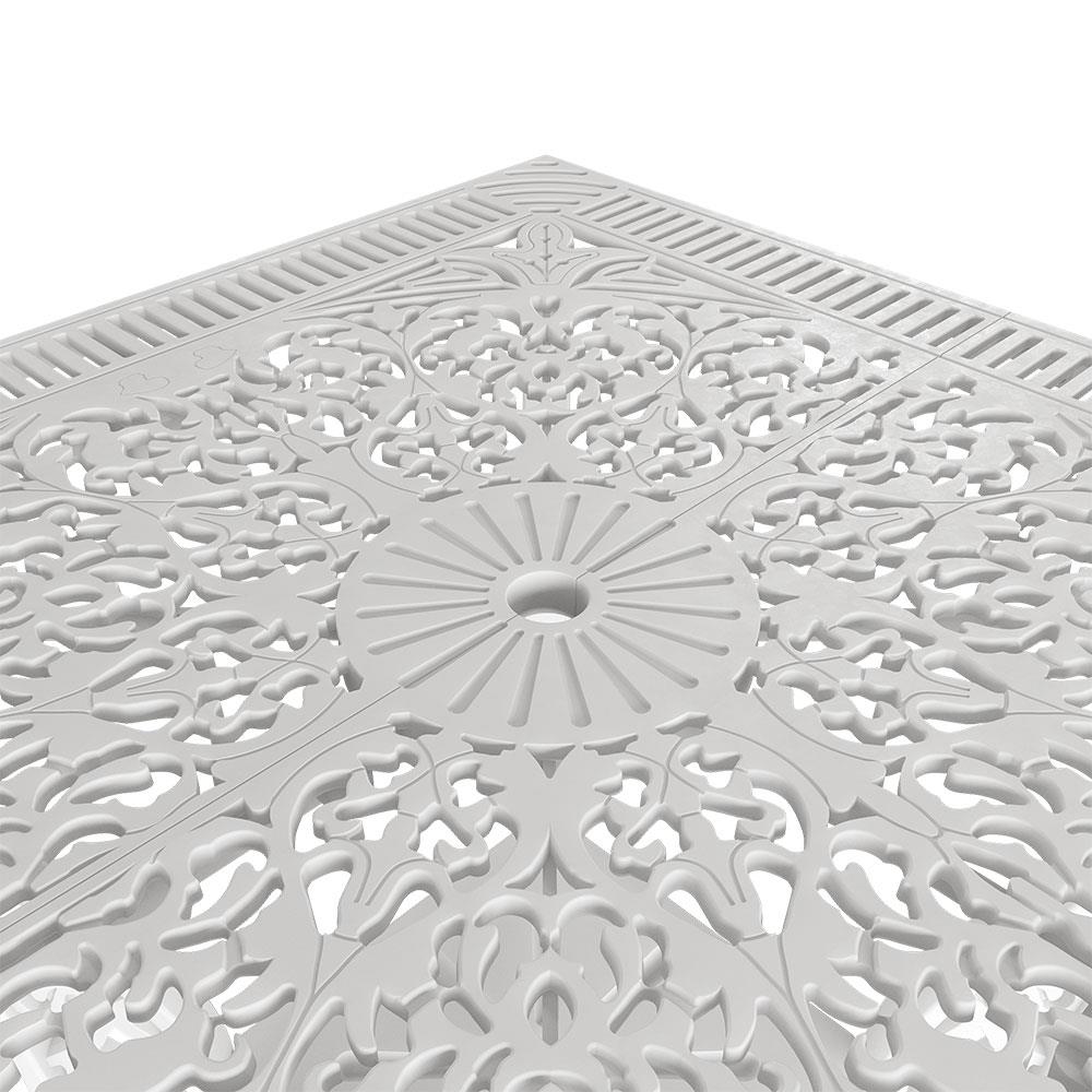 Alezy İstanbul Masa Takımı 75 cm Kare Masa 4 Adet İstanbul Koltuk Ferforje Görünümlü Set