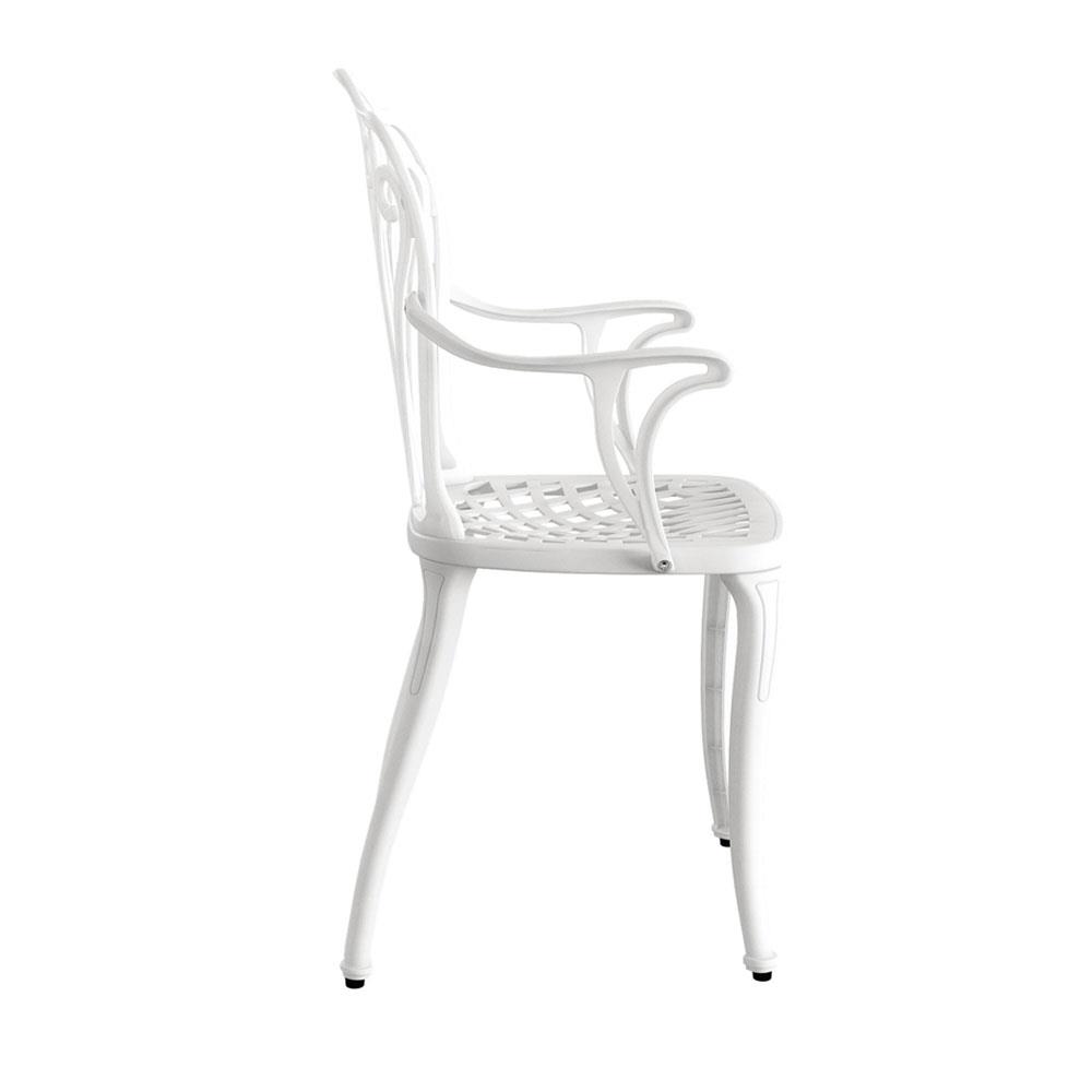 Alezy İstanbul Masa Takımı 75 cm Kare Masa 4 Adet İstanbul Koltuk Ferforje Görünümlü Set