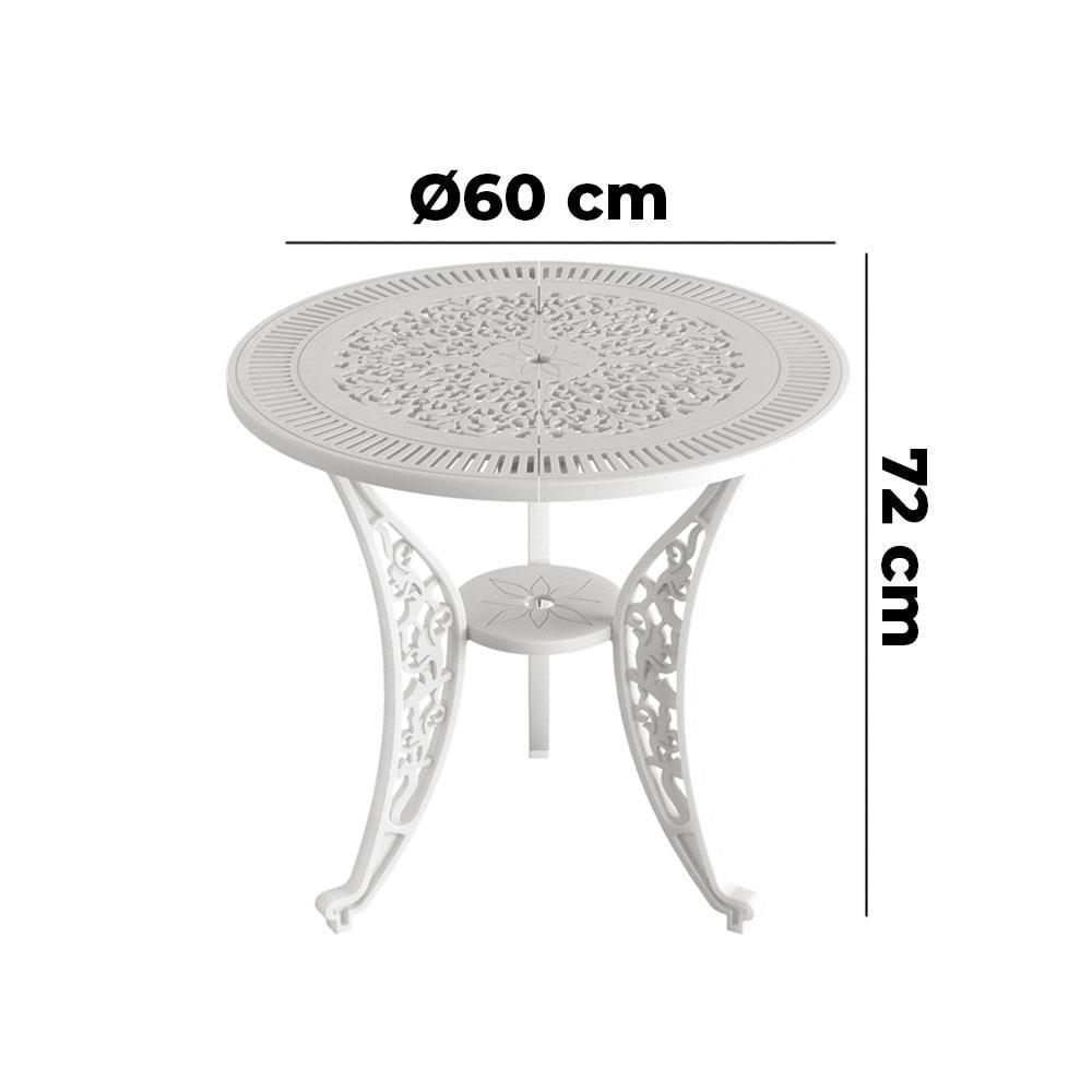 Alezy İstanbul Masa Takımı Ø75 cm Yuvarlak Masa 2 Adet İstanbul Koltuk Ferforje Görünümlü Set