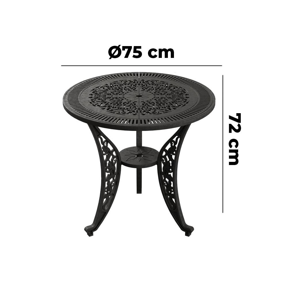 Alezy İstanbul Masa Takımı Ø75 cm Yuvarlak Masa 3 Adet İstanbul Koltuk Ferforje Görünümlü Set