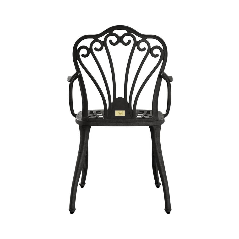 Alezy İstanbul Masa Takımı 90x150 cm Oval Masa 6 Adet İstanbul Koltuk Ferforje Görünümlü Set