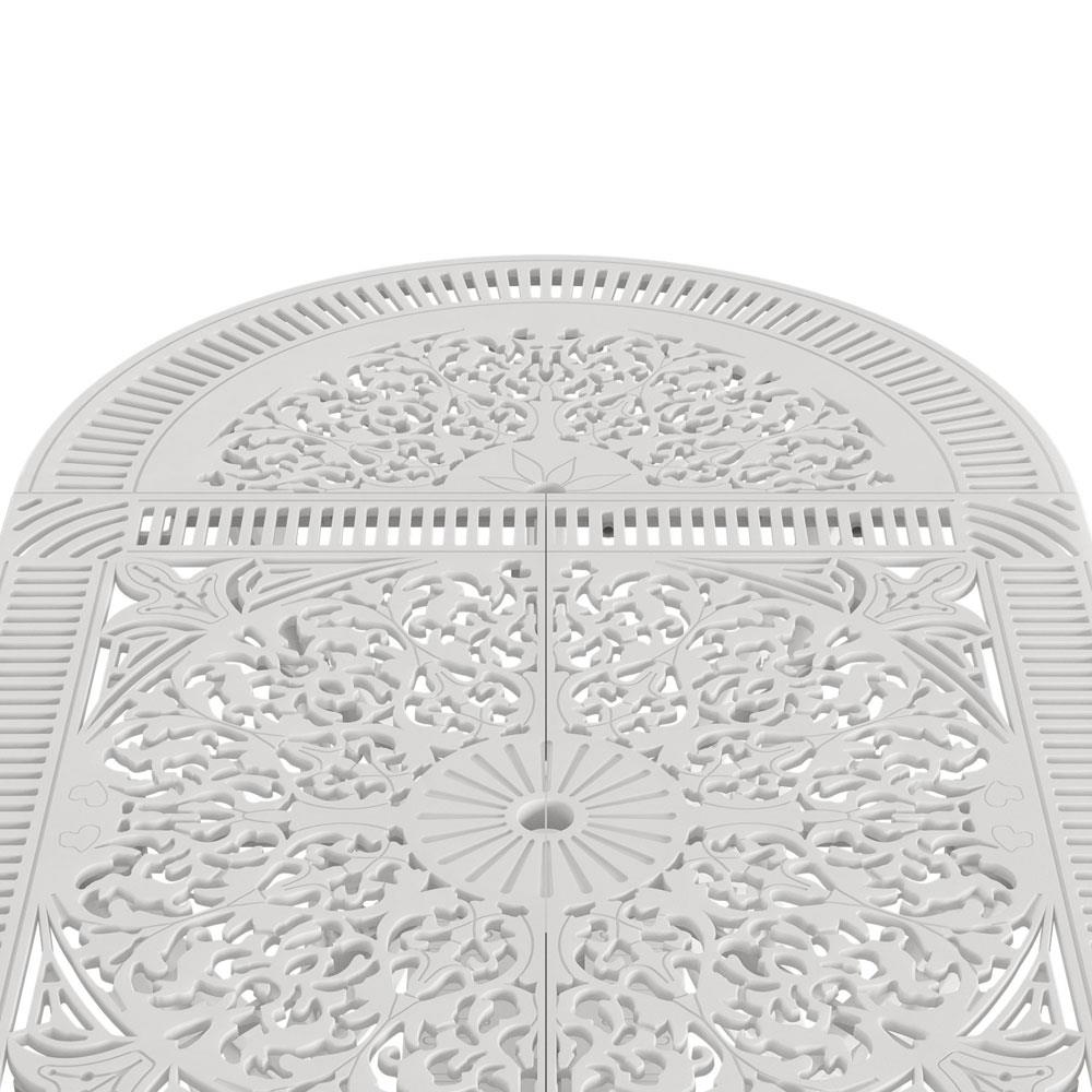 Alezy İstanbul Masa Takımı 90x150 cm Oval Masa 6 Adet İstanbul Koltuk Ferforje Görünümlü Set