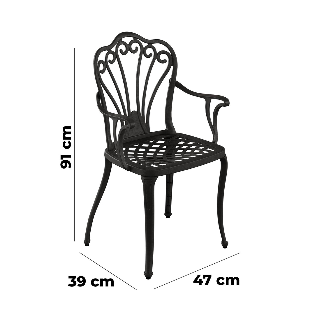 Alezy İstanbul Masa Takımı 90x150 cm Oval Masa 6 Adet İstanbul Koltuk Ferforje Görünümlü Set