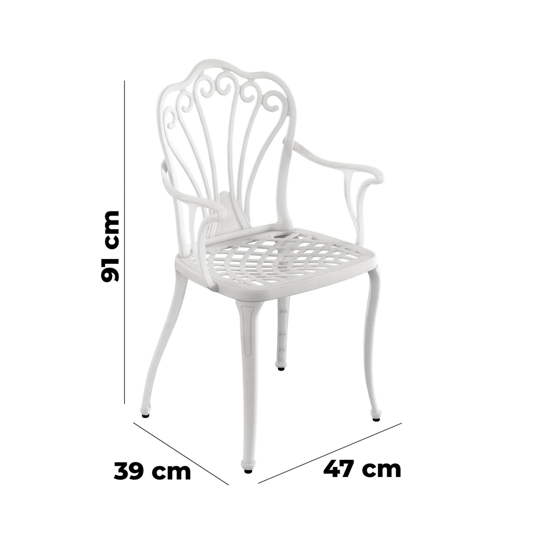 Alezy İstanbul Masa Takımı 90x150 cm Oval Masa 6 Adet İstanbul Koltuk Ferforje Görünümlü Set