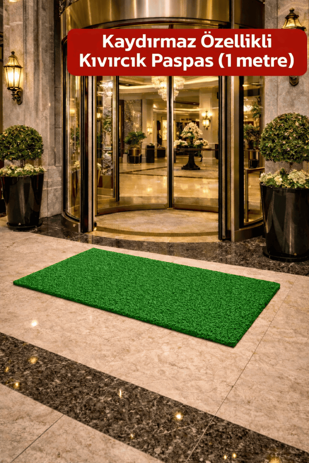 Alezy KPS Kaydırmaz Taban Kıvırcık Paspas Kapı Önü Paspası 1 Metre - Tüm Ebatlar