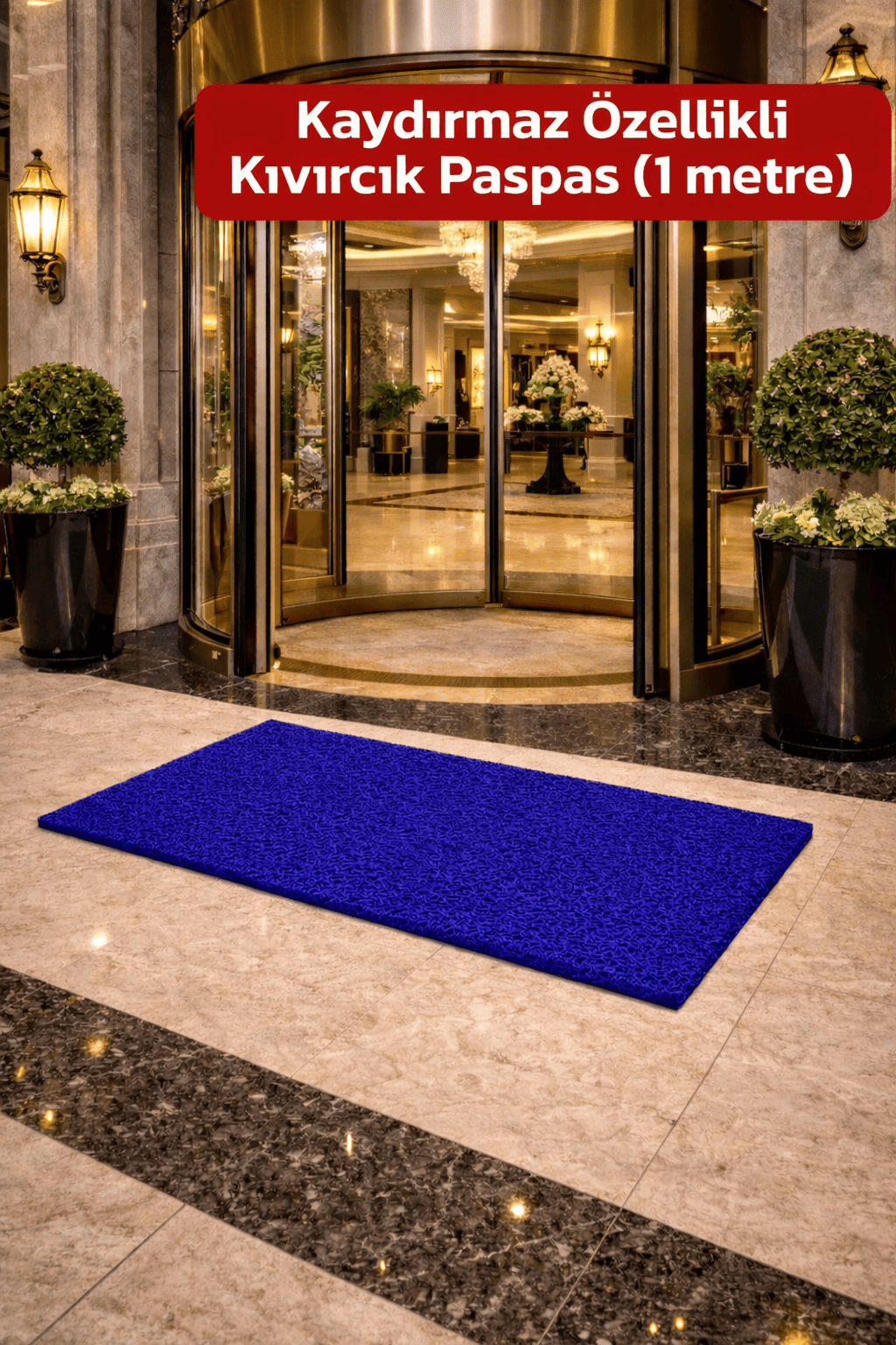 Alezy KPS Kaydırmaz Taban Kıvırcık Paspas Kapı Önü Paspası 1 Metre - Tüm Ebatlar