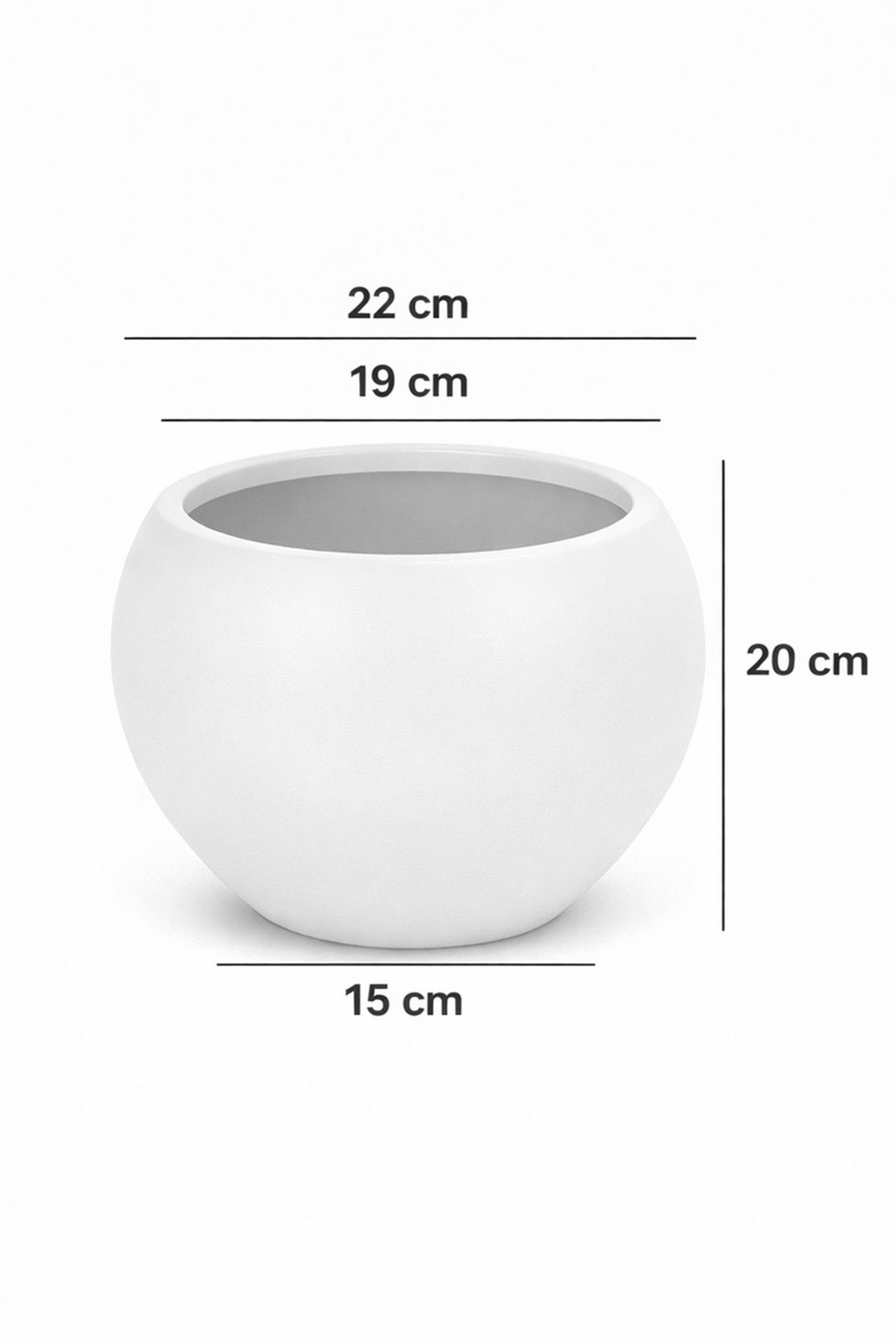 Alezy Küre Model Dekoratif Modern Saksı 7,5 lt