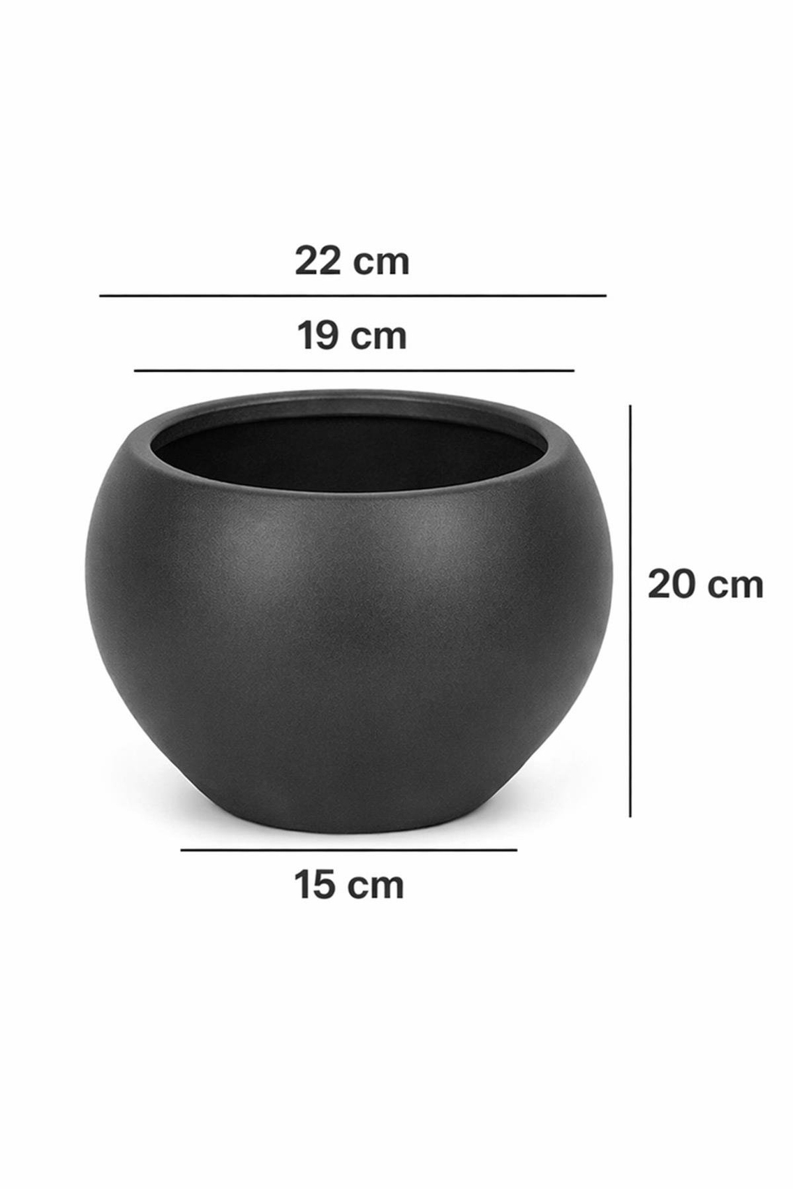 Alezy Küre Model Dekoratif Modern Saksı 7,5 lt