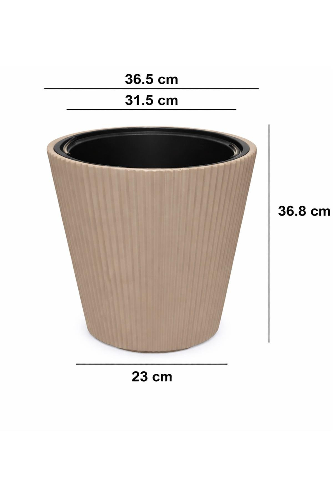 Alezy Luna Model Modern Saksı 29 lt (36.8cmx36.4cm)