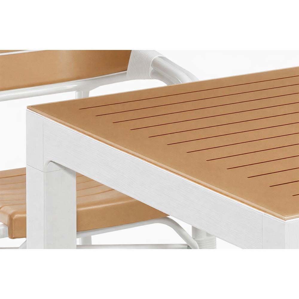 Alezy NST-003 Bamboo Bahçe Masa Takımı 90x150 Camlı Masa + 6 Koltuk | ID4638 