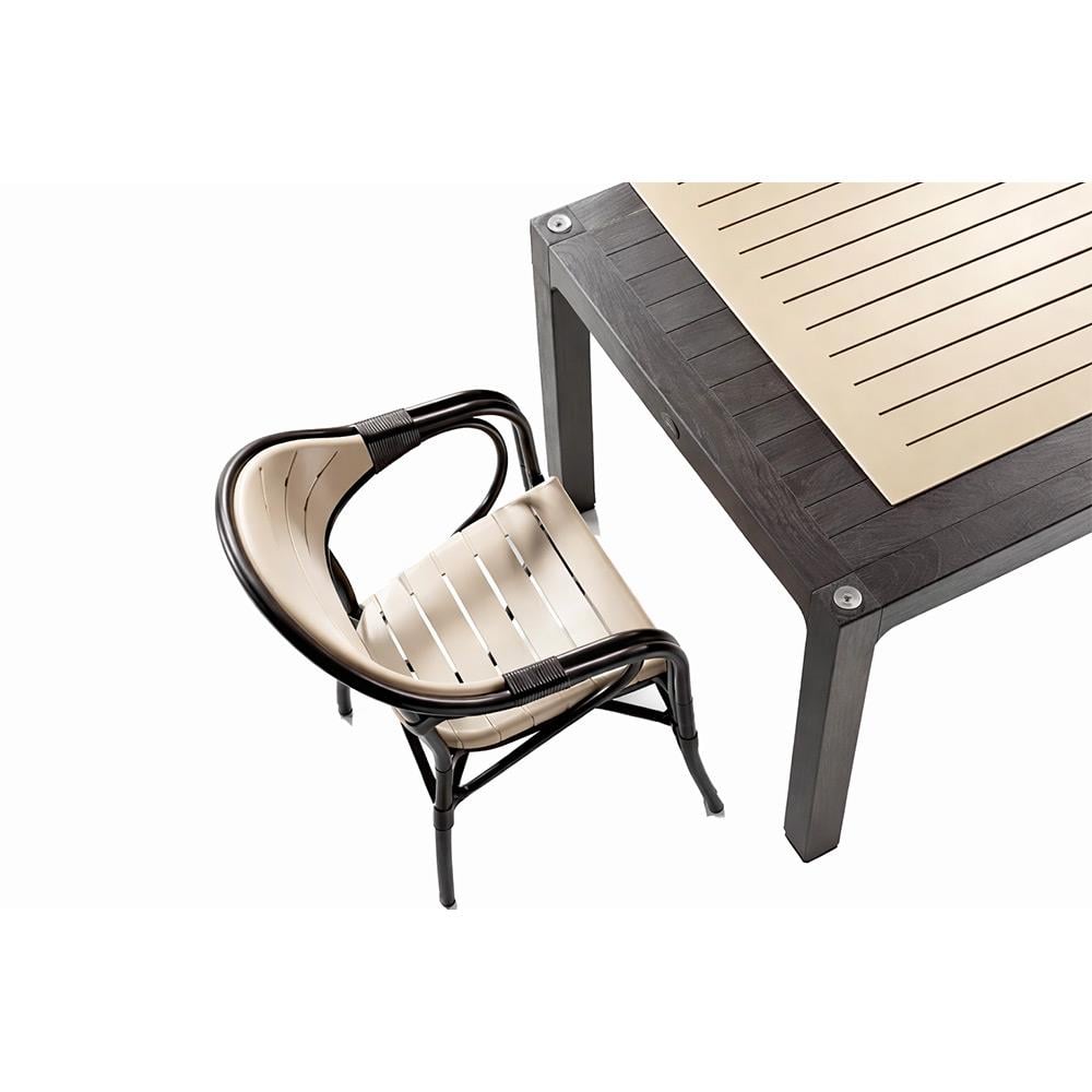 Alezy NST-003 Bamboo Bahçe Masa Takımı 90x150 Camlı Masa + 6 Koltuk | ID4638 