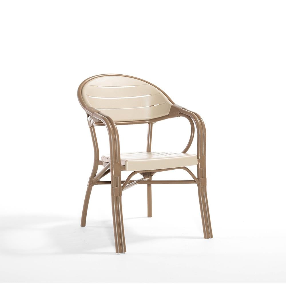 Alezy NST-004 Bamboo Bahçe Masa Takımı 90x90 Camlı Masa + 4 Koltuk | ID4634