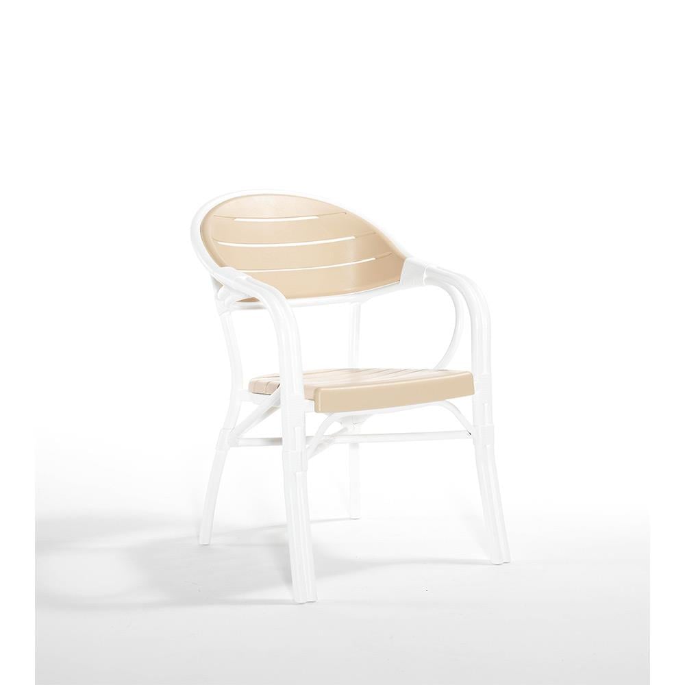 Alezy NST-004 Bamboo Bahçe Masa Takımı 90x90 Camlı Masa + 4 Koltuk | ID4634