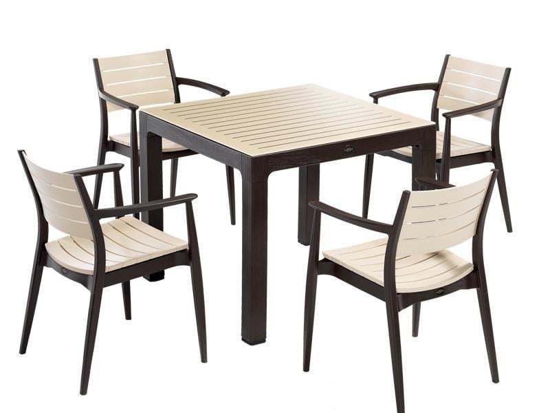 Alezy NST-012 Regnum Bahçe Masa Takımı Camlı Masa + 4 Koltuk | ID4649