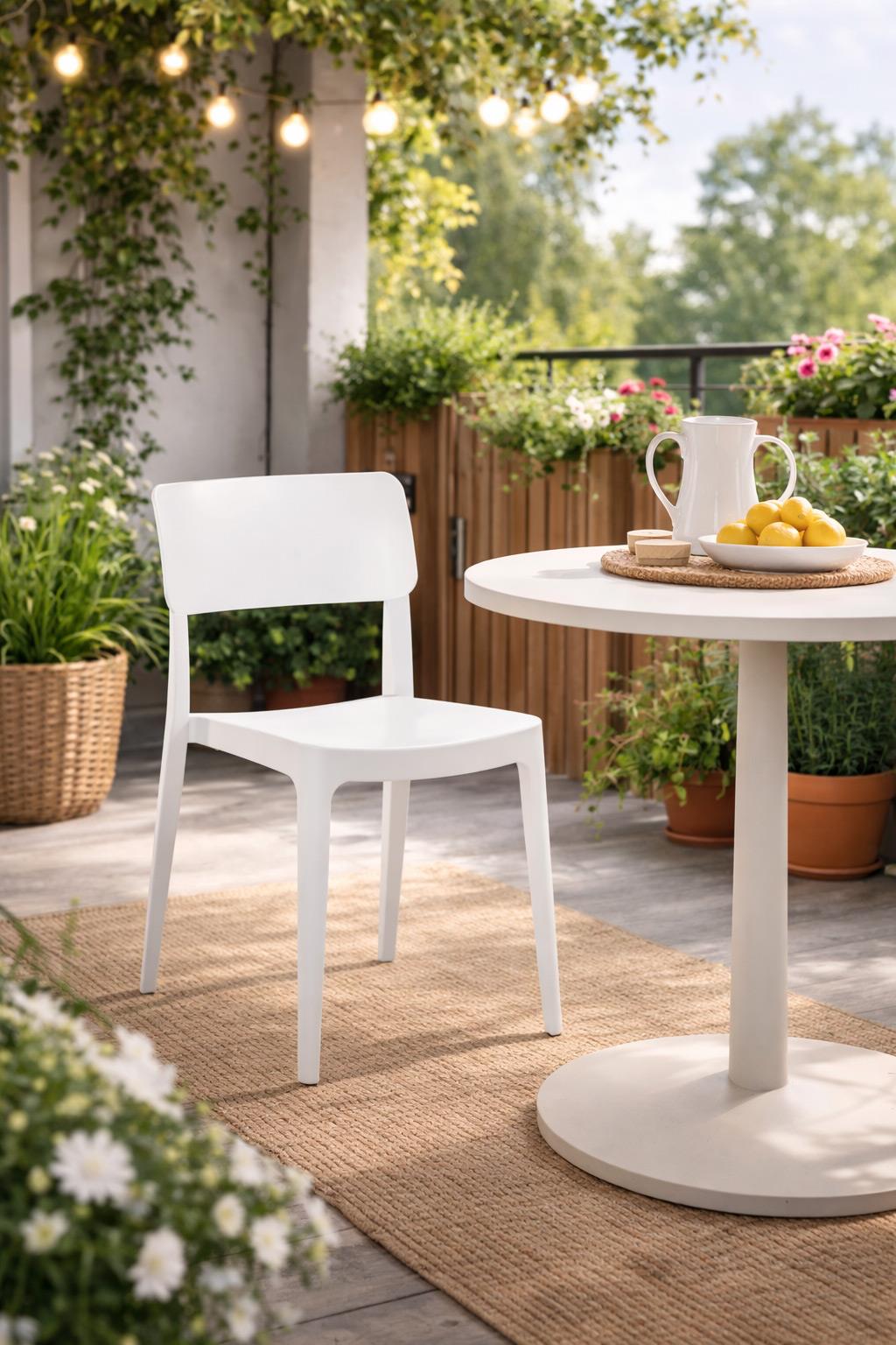 Alezy Pano Bahçe Balkon Sandalyesi Beyaz | ID6180