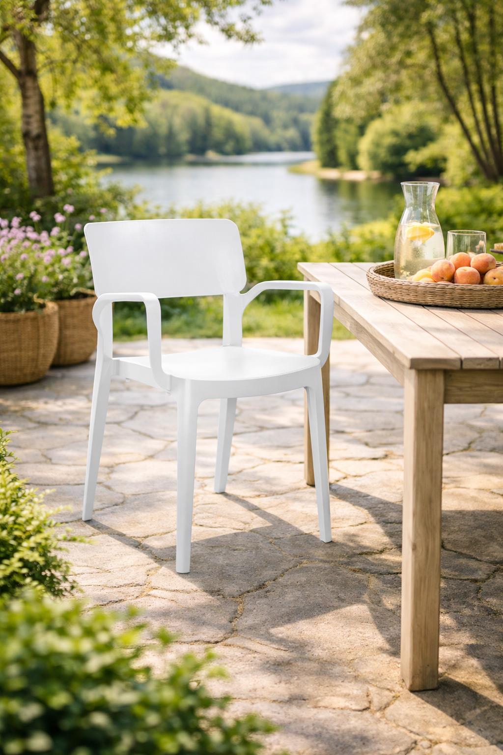 Alezy Panora Bahçe Balkon Sandalye Koltuk Beyaz | ID6189