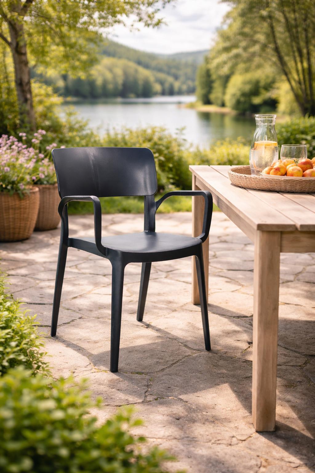 Alezy Panora Bahçe Balkon Sandalye Koltuk Antrasit | ID6188