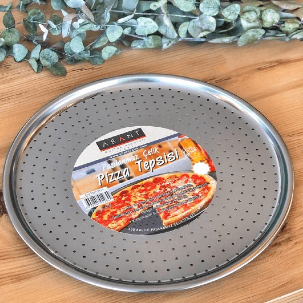 Alezy Paslanmaz Çelik Pizza Servis Tepsisi 36 cm | ID3890