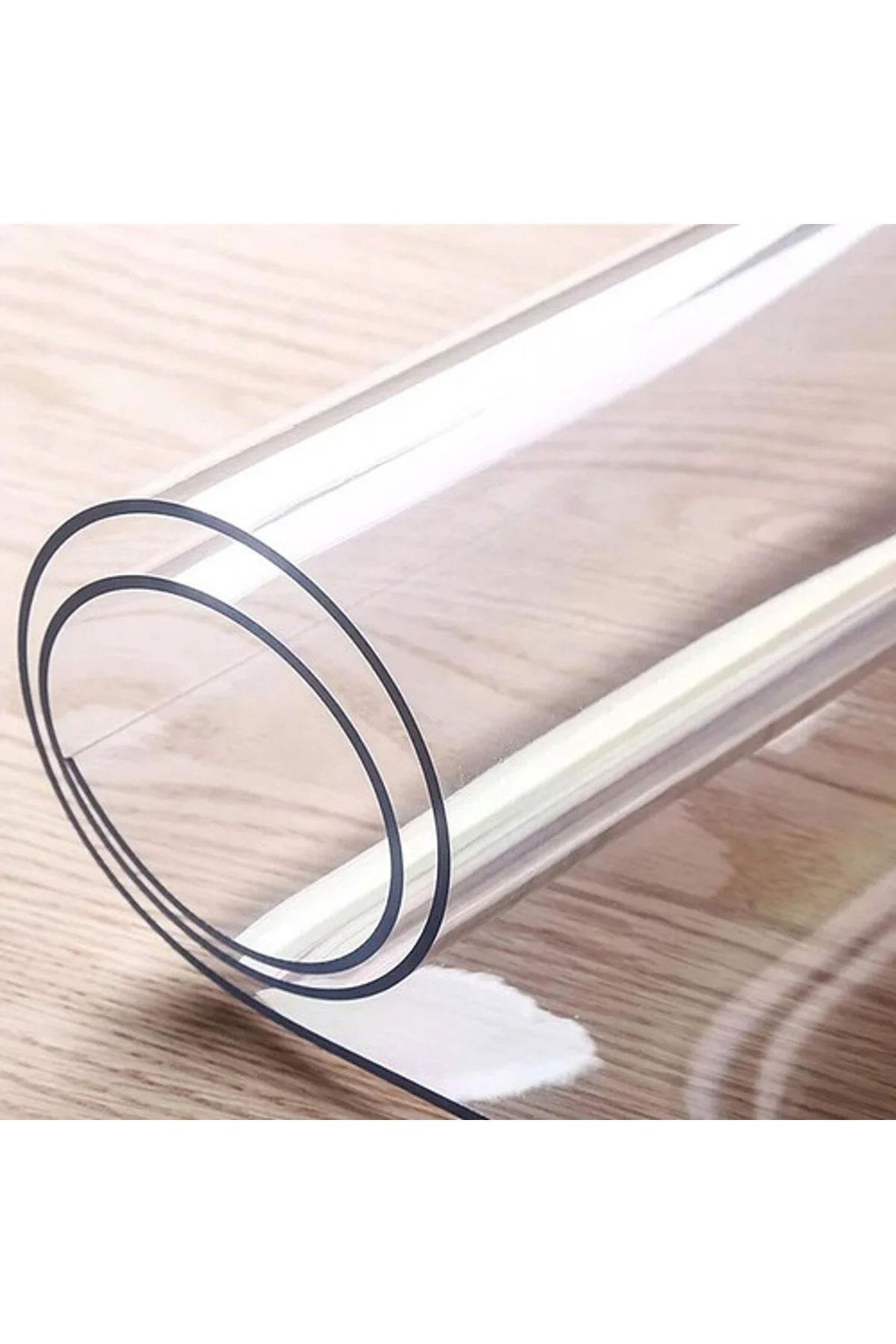 Alezy Şeffaf PVC Masa Örtüsü Su Geçirmez Şeffaf Masa Örtüsü, Mutfak Kahve Ofis Yemek Masası