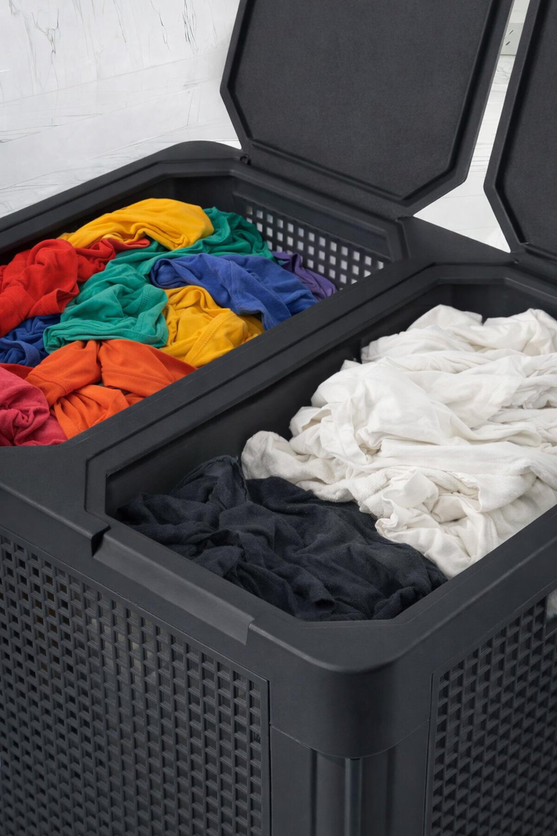 Alezy Twin İki Bölmeli Çamaşır Sepeti 84Lt.