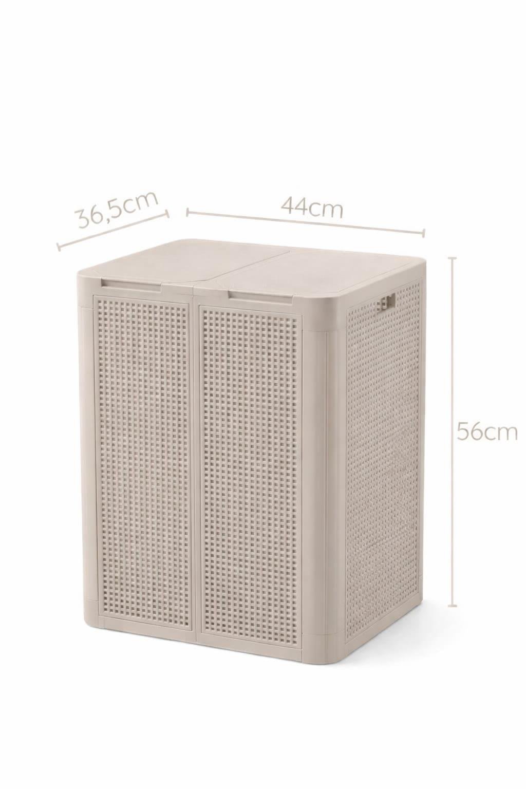 Alezy Twin İki Bölmeli Çamaşır Sepeti 84Lt.