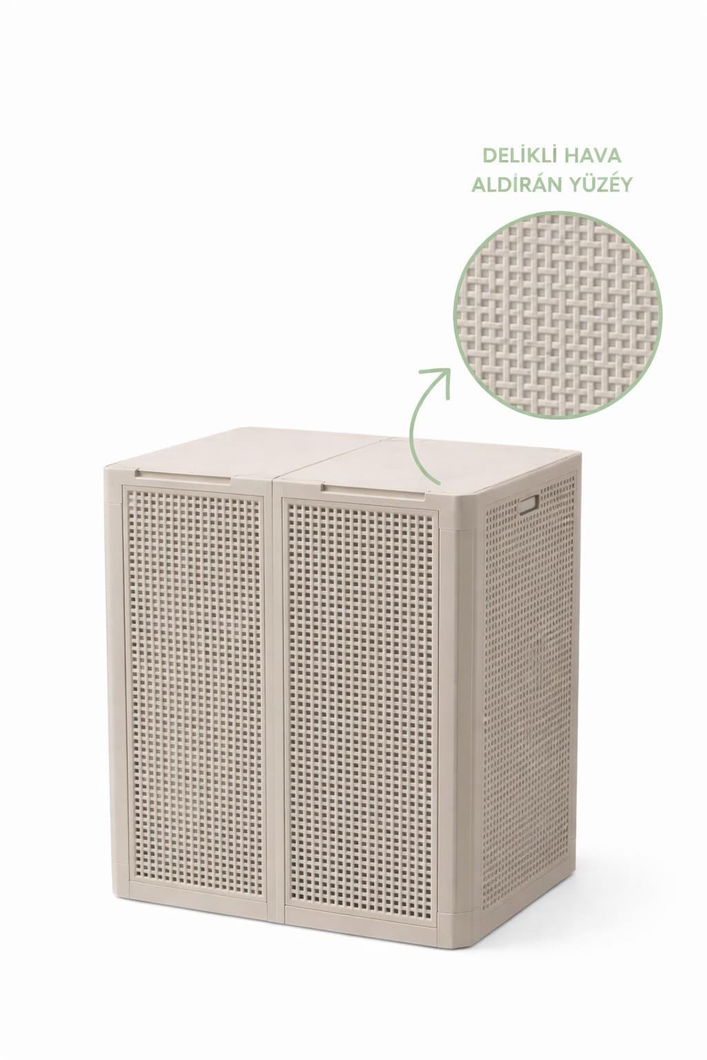 Alezy Twin İki Bölmeli Çamaşır Sepeti 84Lt.