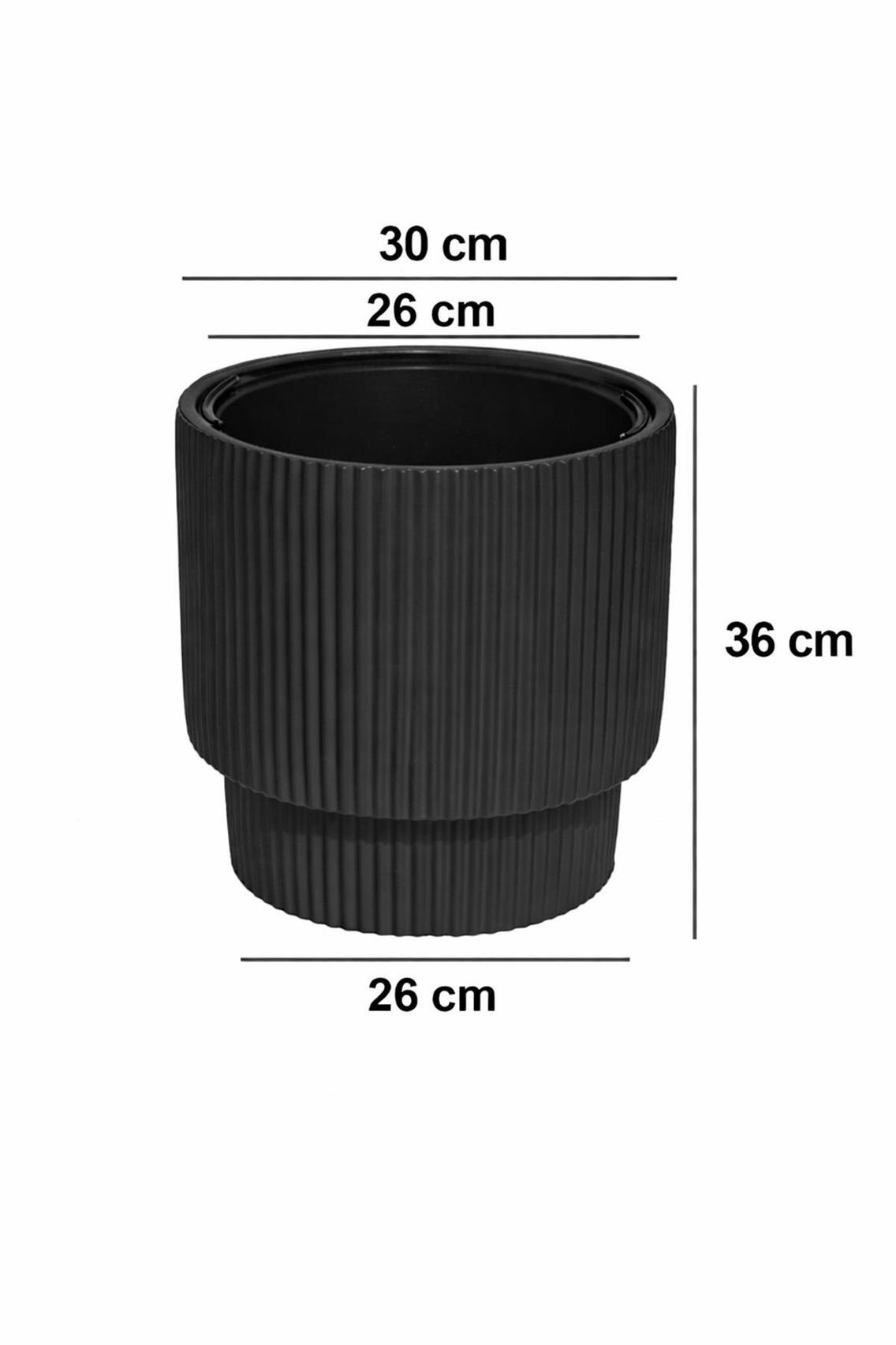 Alezy Vega Model Dekoratif Modern Saksı 30 lt