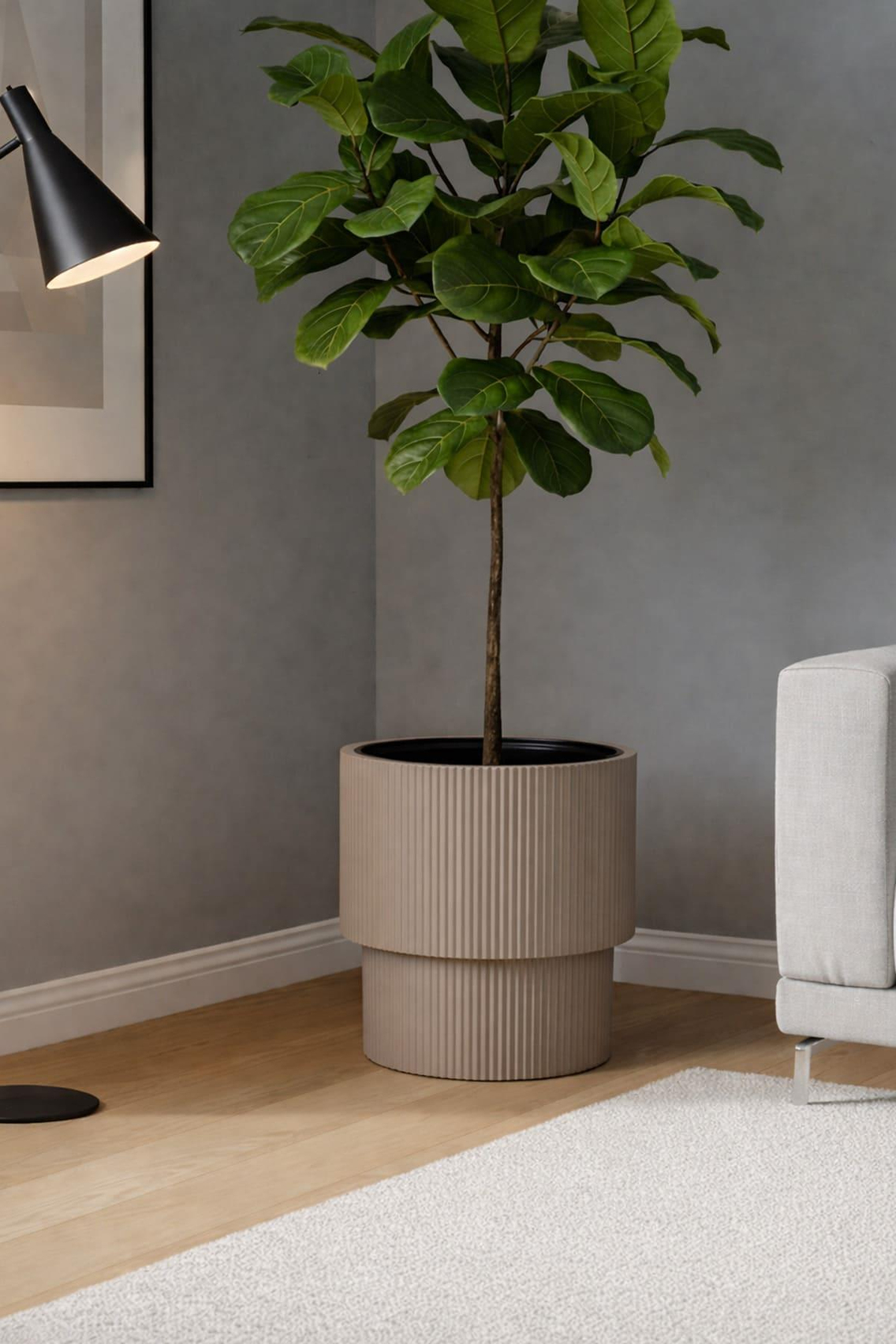 Alezy Vega Model İç Drenaj Hazneli Dekoratif Modern Saksı 30 lt