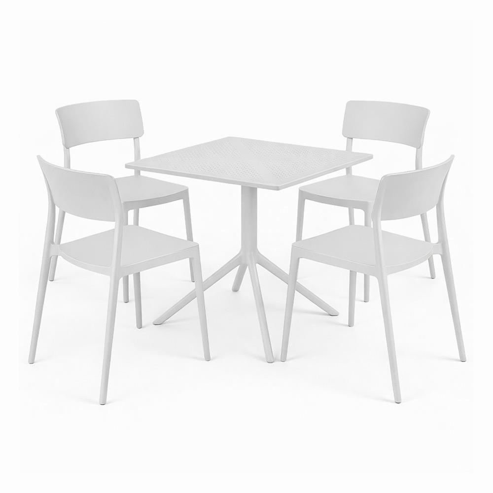 Alezy Zen Masa Takımı 70x70cm Masa 4 Adet Sandalye
