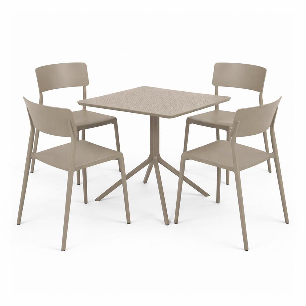 Alezy Zen Masa Takımı 70x70cm Masa 4 Adet Sandalye