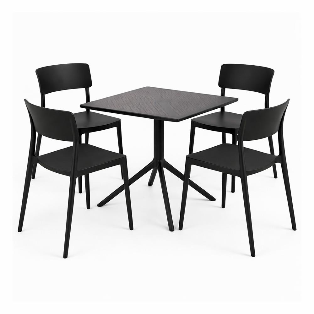Alezy Zen Masa Takımı 70x70cm Masa 4 Adet Sandalye