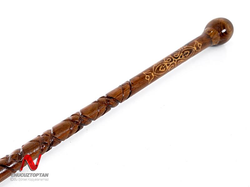Asa Baston - Ahşap Desenli Vernikli Baston 90 cm  | ID4597