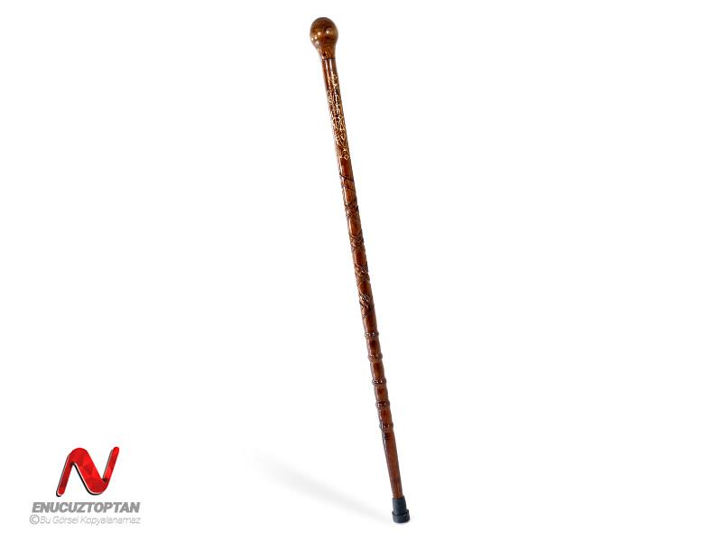 Asa Baston - Ahşap Desenli Vernikli Baston 90 cm  | ID4597