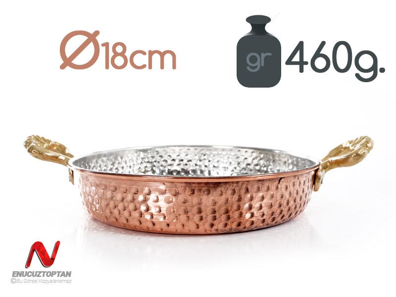 Bakır Sahan 18cm 460gr %100 Doğal Kalaylı Bakır Orta Boy| ID4756